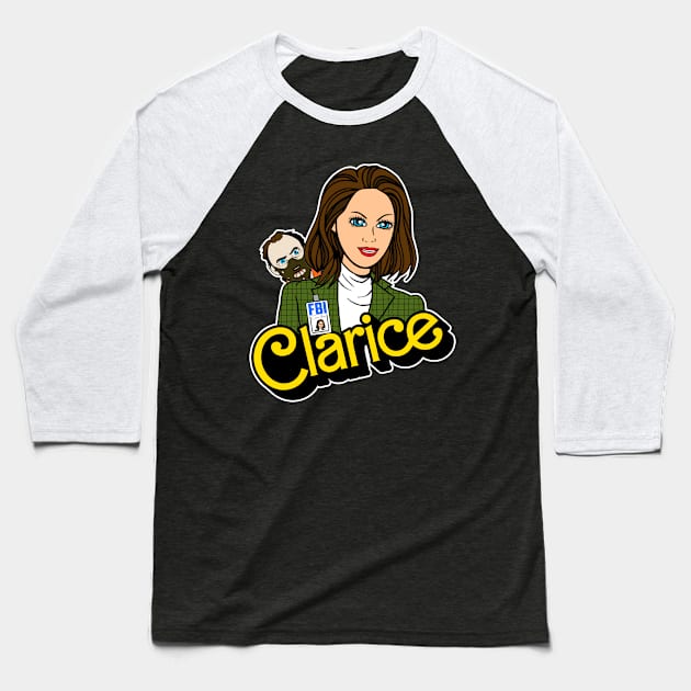 Clarice Doll Baseball T-Shirt by darklordpug